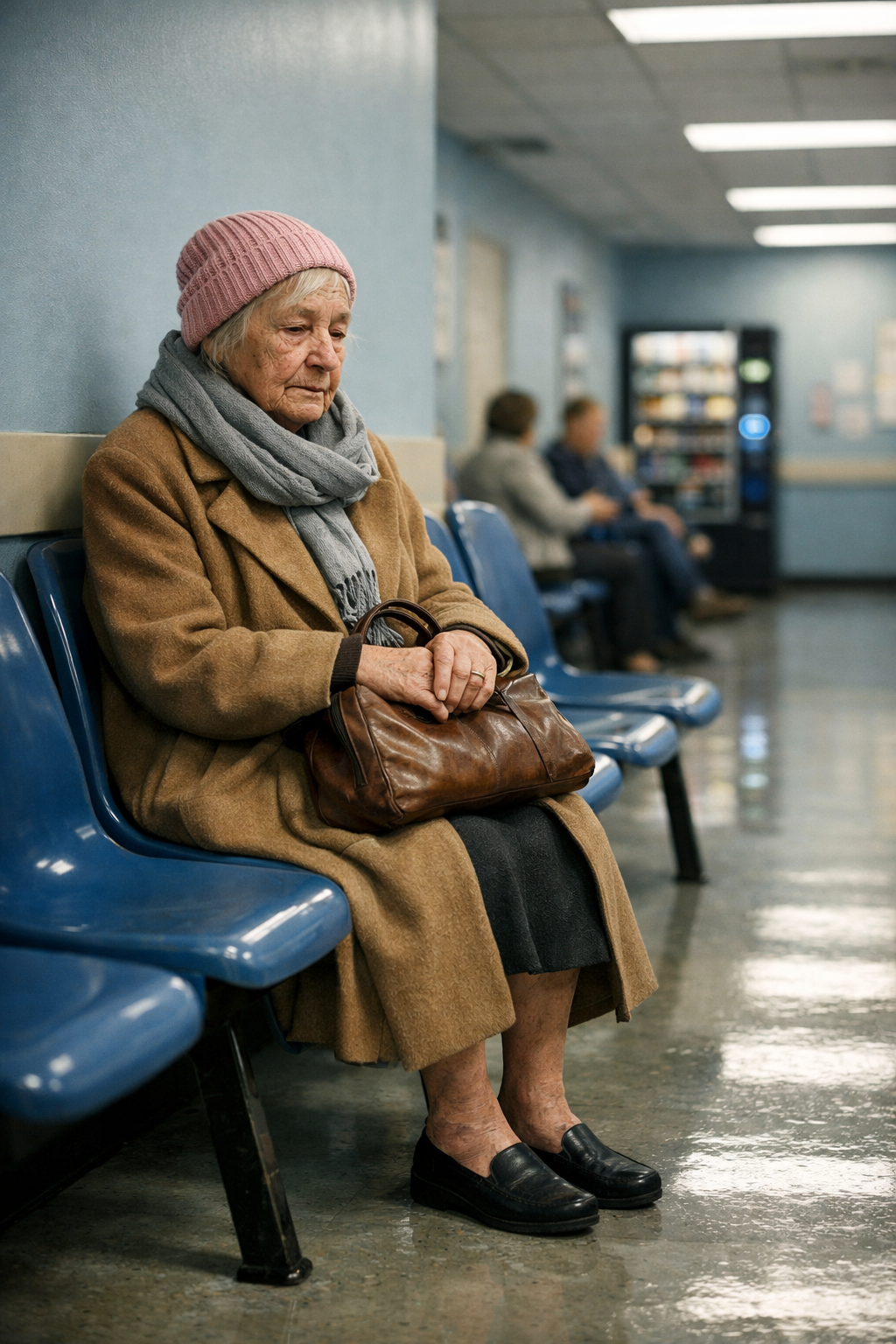 Над пожилой женщиной в приёмной больницы тихо посмеивались — пока один вопрос врача не заставил весь зал замолчать…